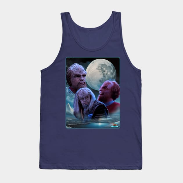 Three Worf Mon Tank Top by RetroRocketDesign